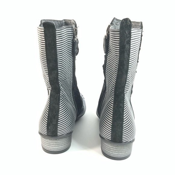 Maciejka Bootie Women Size 6.5M Leather Block Heel Mixed Print Bootie - Picture 5 of 10
